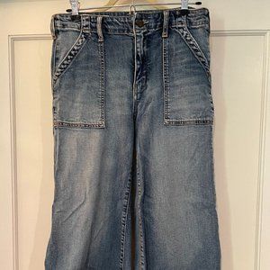 Anthropologie Pilcro Highrise wide leg crop jeans size 29